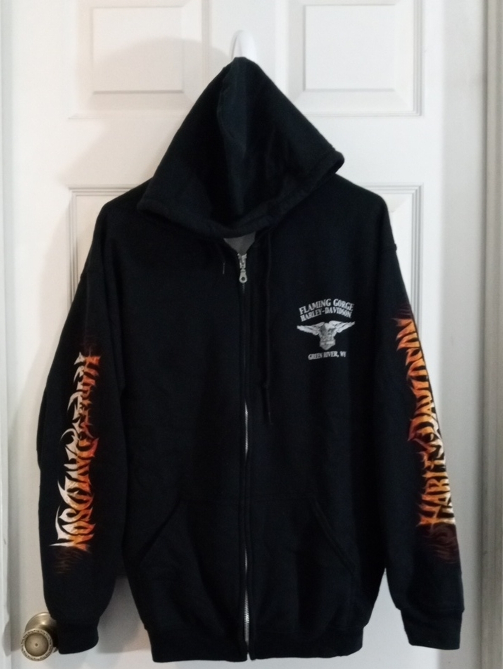 Harley-Davidson Black Full Zip Eagle/V-Twin Hoody Men’s Large
